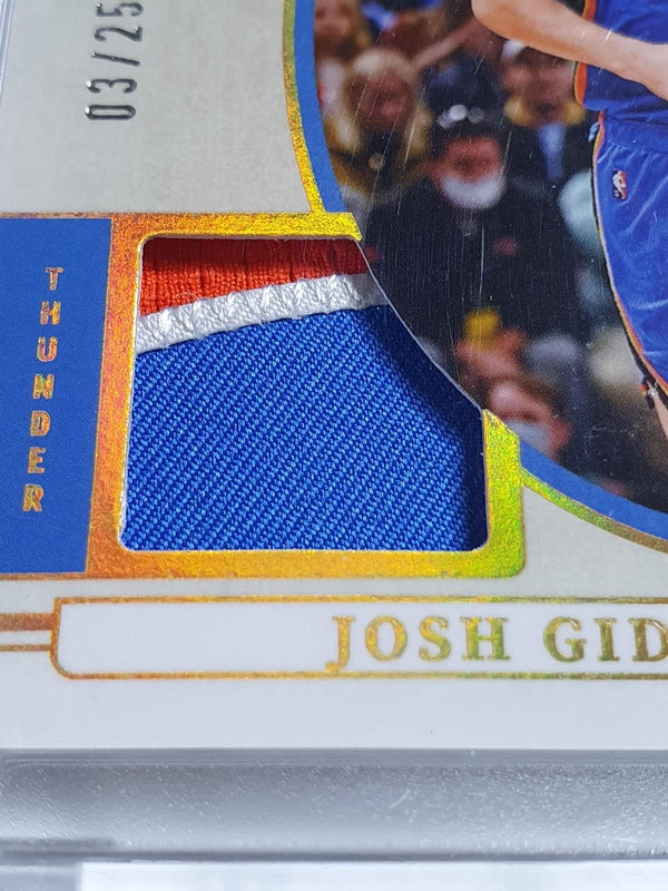 2024 National Treasures Josh Giddey #PATCH PRIME 03/25 Game Worn 3 Color Jersey