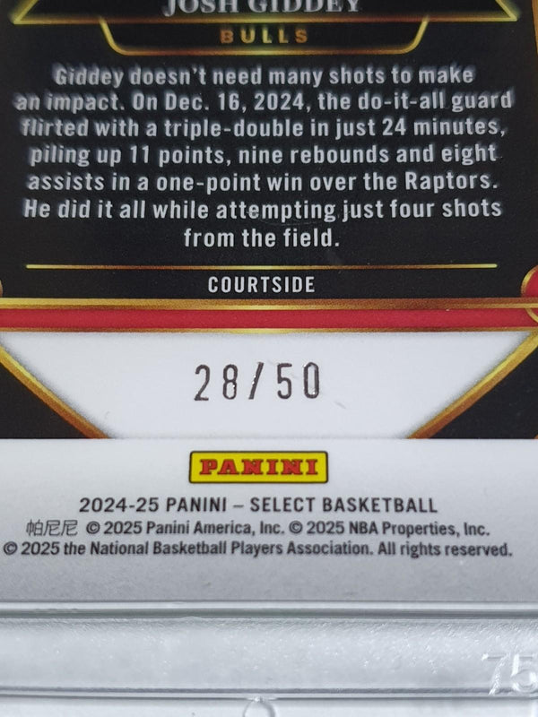 2024 Panini Select Josh Giddey #238 WAVE GREEN /50 Holo (Bulls) - Rare