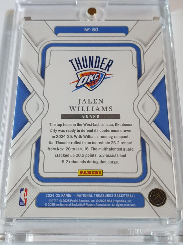 2024 Panini National Treasures Jalen Williams #60 SILVER /75 Foil Edition - Rare