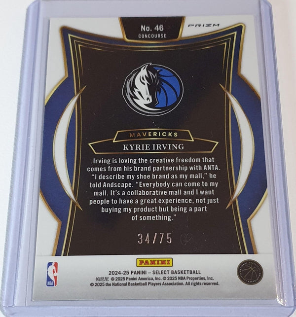 2024 Panini Select Kyrie Irving #46 DISCO WHITE /75 Holo - Ready to Grade
