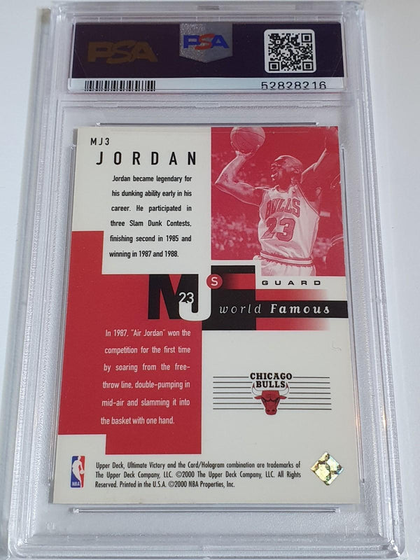1999 UD Ultimate Victory Michael Jordan #MJ3 MJ's World Famous - PSA 9 (POP 11)