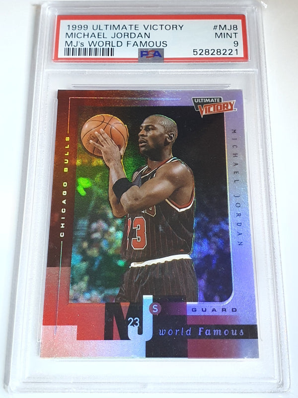 1999 UD Ultimate Victory Michael Jordan #MJ8 MJ's World Famous - PSA 9 (POP 7)