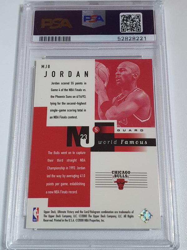 1999 UD Ultimate Victory Michael Jordan #MJ8 MJ's World Famous - PSA 9 (POP 7)