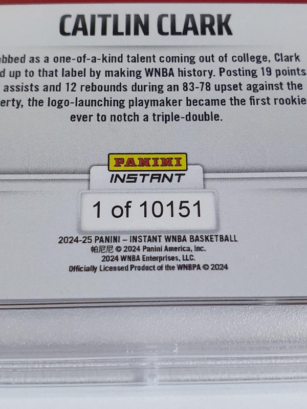 2024 Panini Instant WNBA Caitlin Clark Rookie #139 /10151 RC - PSA 10 (Low POP)