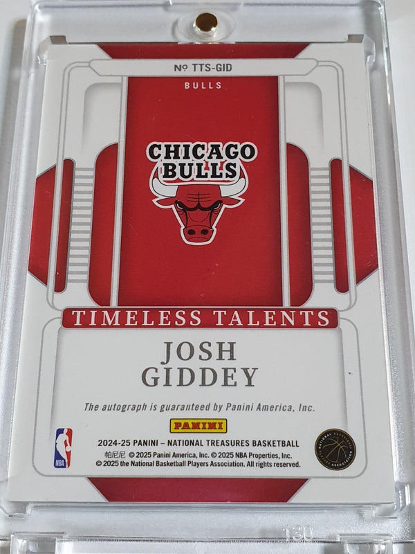 2024 Panini National Treasures Josh Giddey AUTO RED /24 Foil On Card Autograph