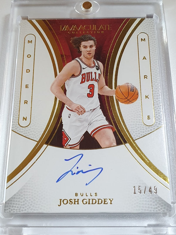 2024 Immaculate Collection Josh Giddey AUTO GOLD /49 - On Card Autograph (Bulls)