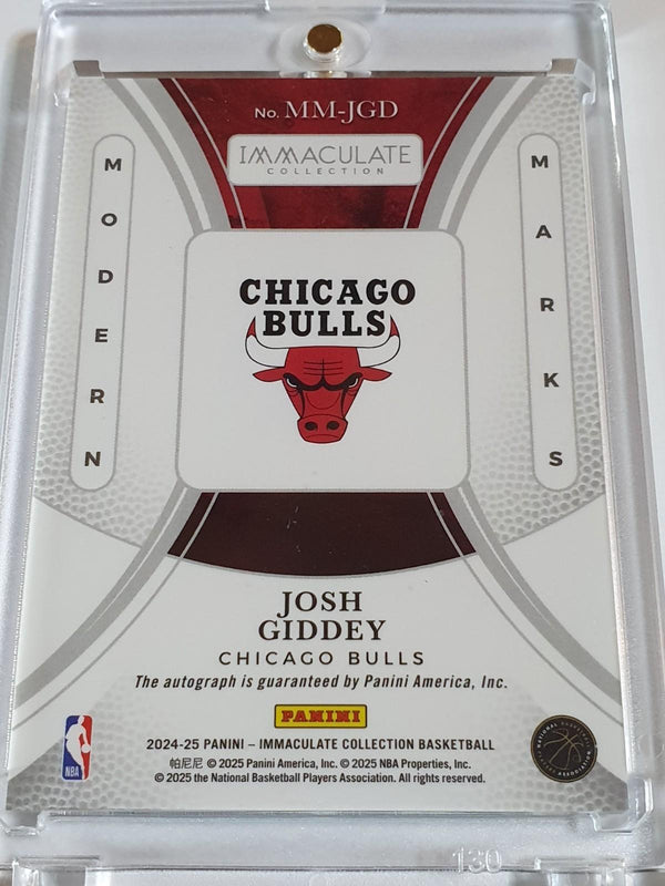 2024 Immaculate Collection Josh Giddey AUTO GOLD /49 - On Card Autograph (Bulls)