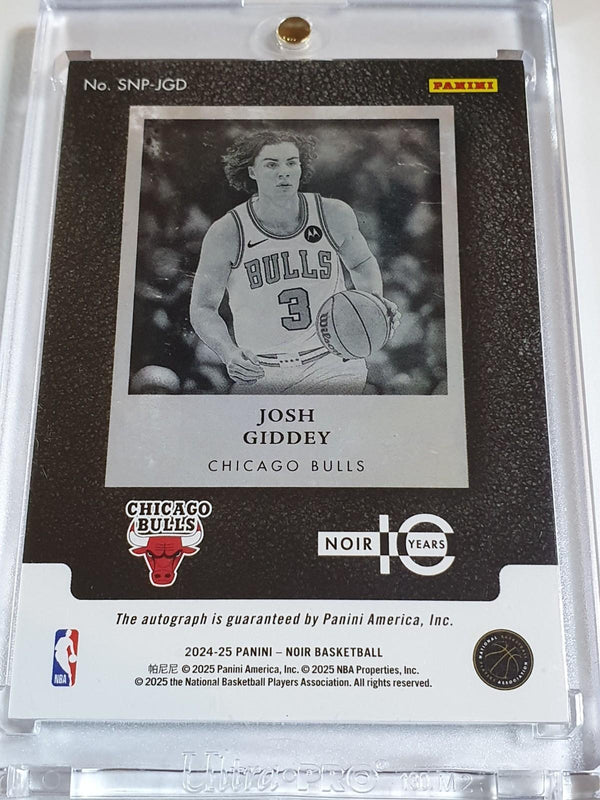 2024 Noir Josh Giddey AUTO GOLD /25 Snapshot Signatures On Card Bulls Autograph