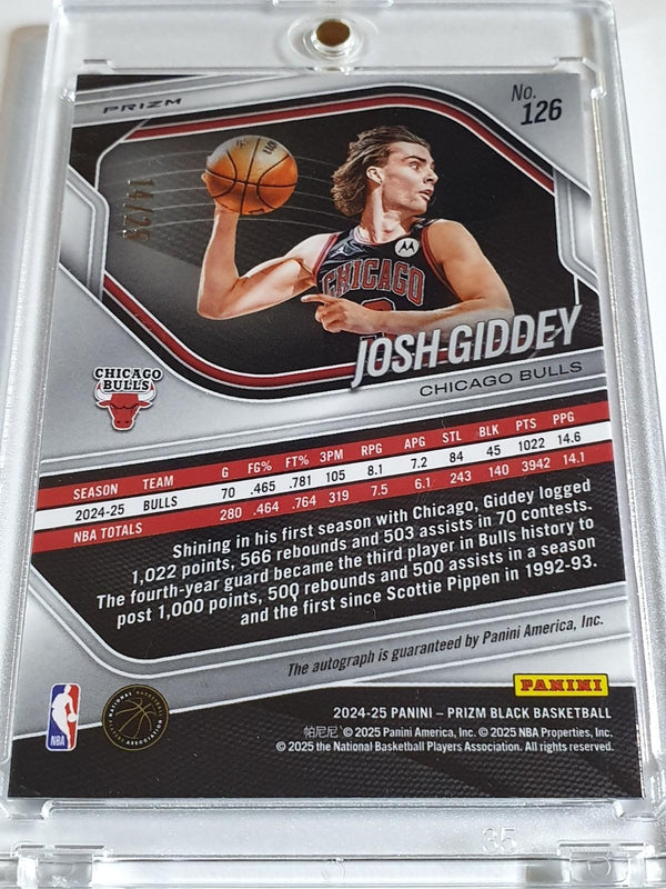 2024 Prizm Black Josh Giddey AUTO BLUE SHIMMER /25 Autographs FOTL - Bulls