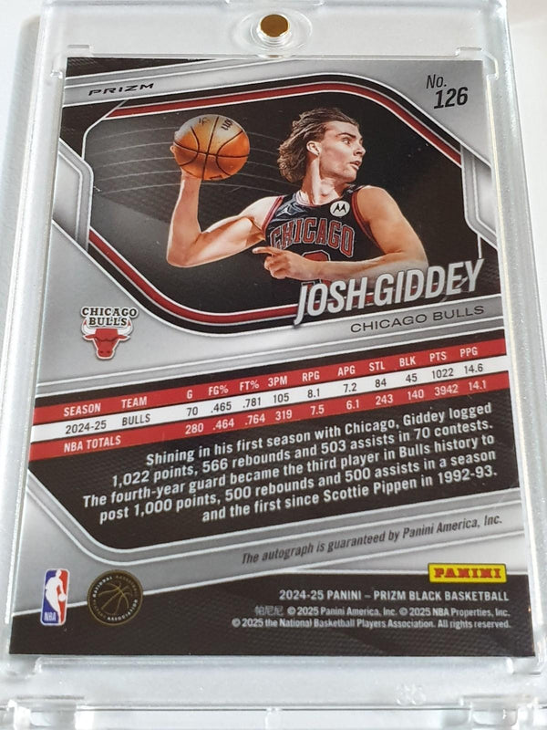 2024 Panini Prizm Black Josh Giddey AUTO SILVER Holo Autographs (Bulls) - Rare