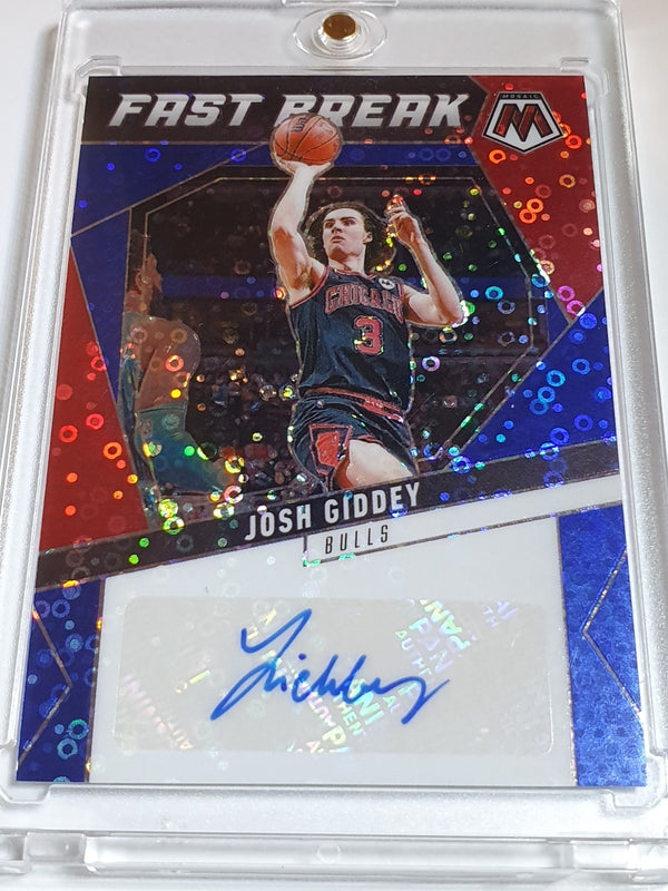 2024 Panini Mosaic Josh Giddey AUTO FAST BREAK BLUE /25 Holo Autographs - Bulls