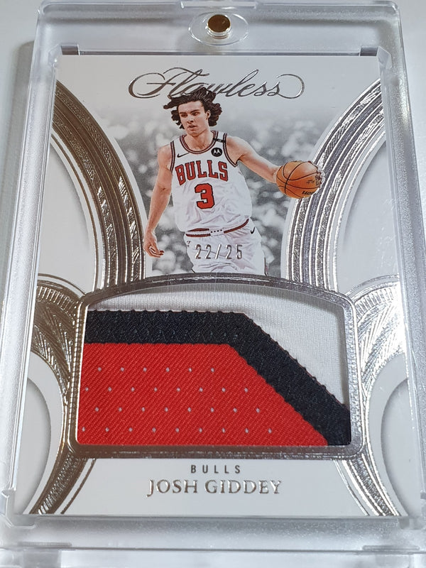 2024 Flawless Josh Giddey #PATCH SILVER /25 Game Worn 3 Color Bulls Jersey