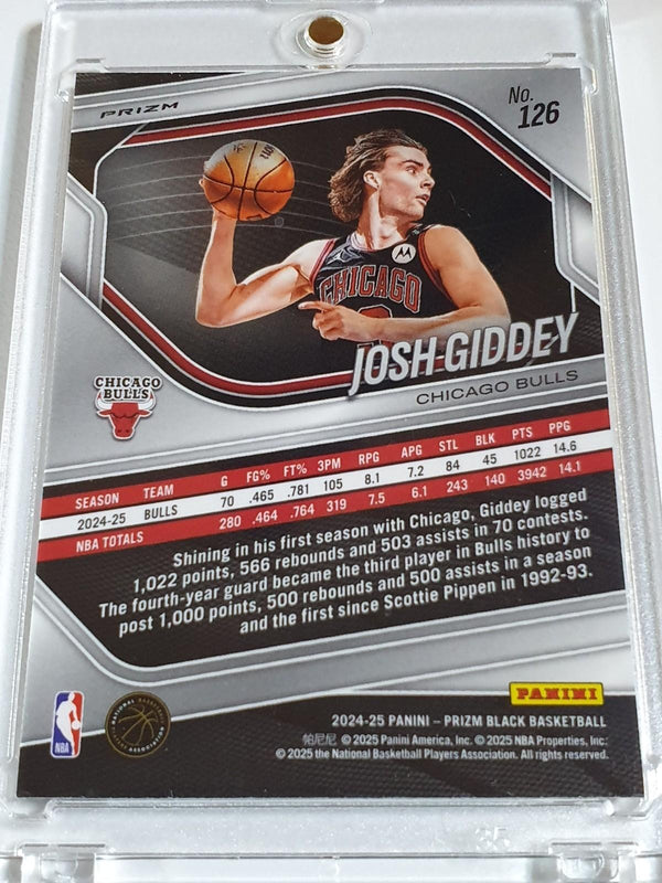 2024 Prizm Black Josh Giddey #126 RED SNAKESKIN Holo (Bulls) - Ready to Grade