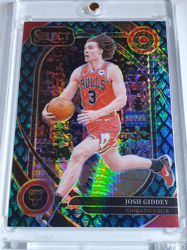 2024 Panini Select Josh Giddey #238 BLUE DRAGON SCALE 1/8 Holo (Bulls) - Rare
