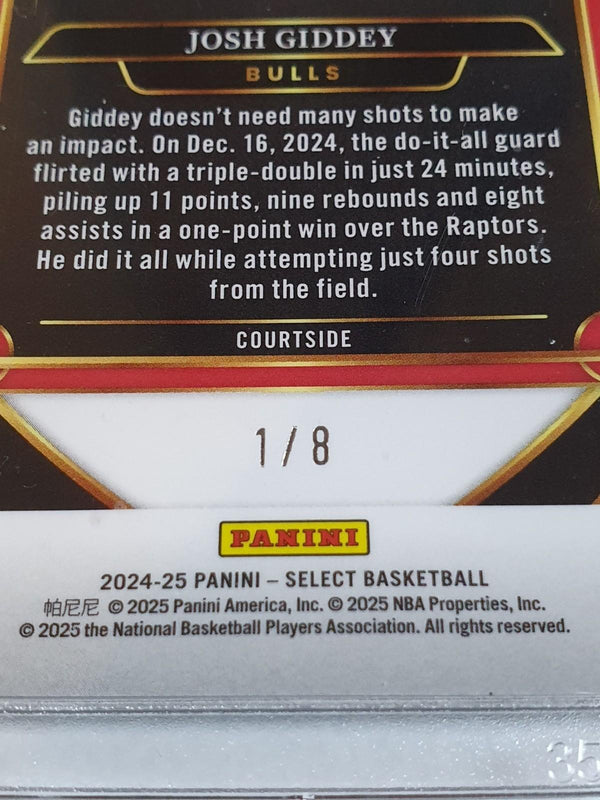 2024 Panini Select Josh Giddey #238 BLUE DRAGON SCALE 1/8 Holo (Bulls) - Rare