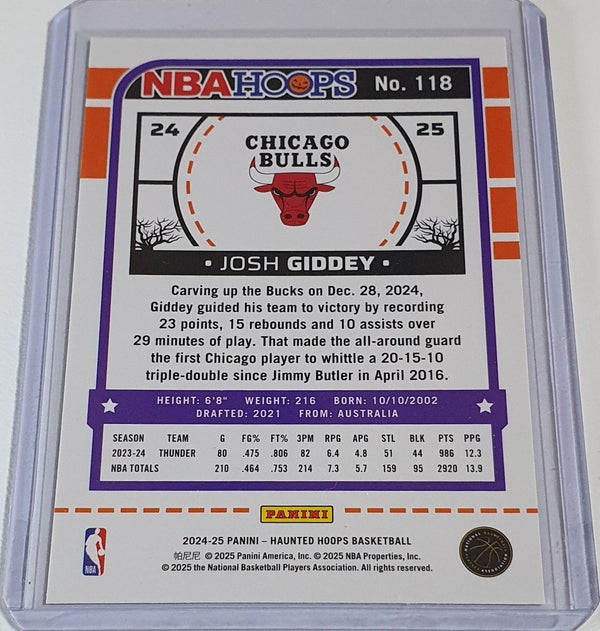 2024 Panini Haunted Hoops Josh Giddey #118 SLIME Edition - Ready to Grade