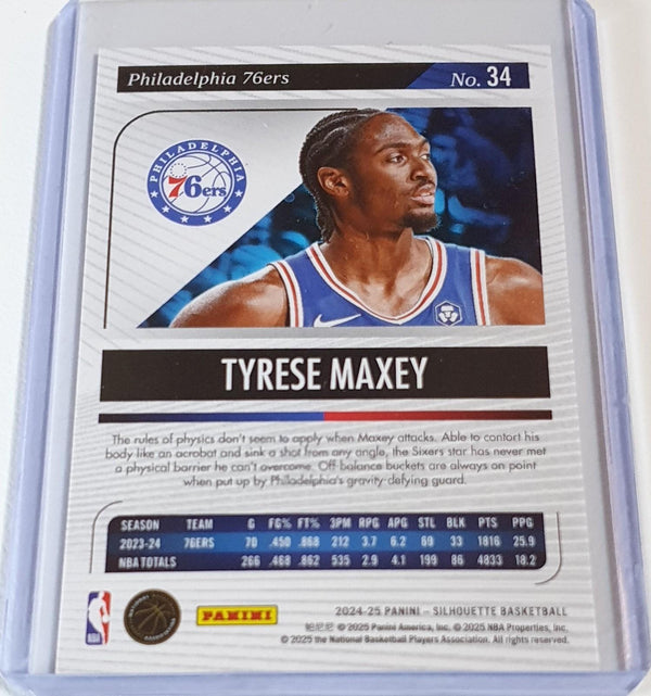 2024 Panini Silhouette Tyrese Maxey #34 BLUE /99 Holo - Ready to Grade