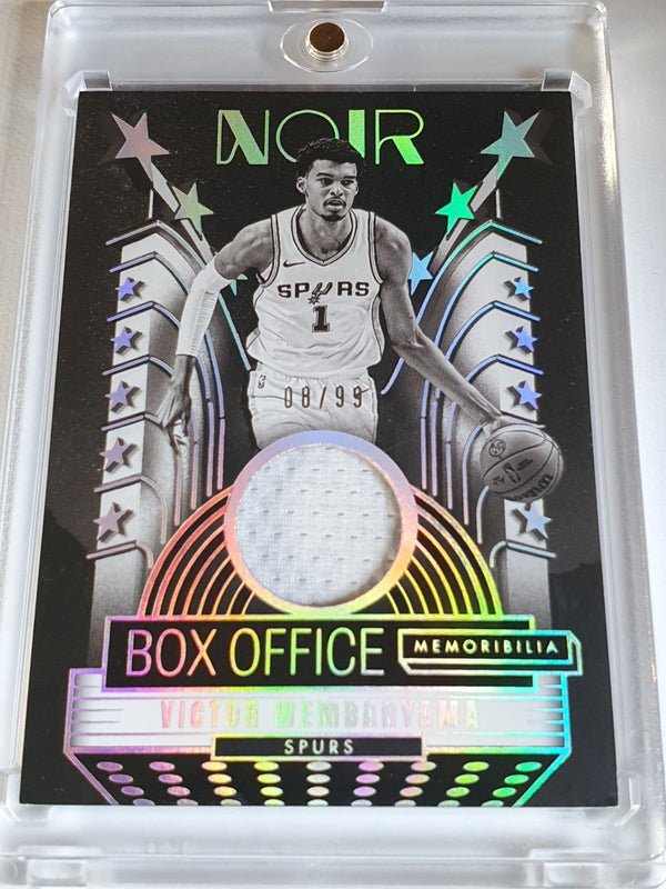 2024 Panini Noir Victor Wembanyama #PATCH /99 Game Worn Jersey - Rare