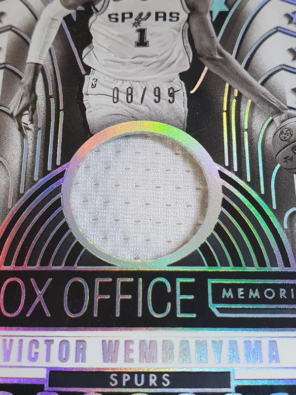 2024 Panini Noir Victor Wembanyama #PATCH /99 Game Worn Jersey - Rare