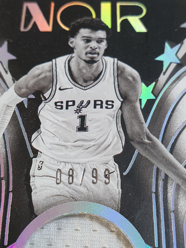 2024 Panini Noir Victor Wembanyama #PATCH /99 Game Worn Jersey - Rare