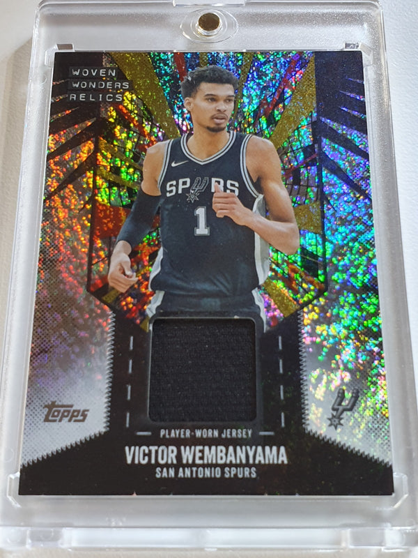 2025 Topps Victor Wembanyama #PATCH GLITTER FOIL Game Worn Jersey - Rare