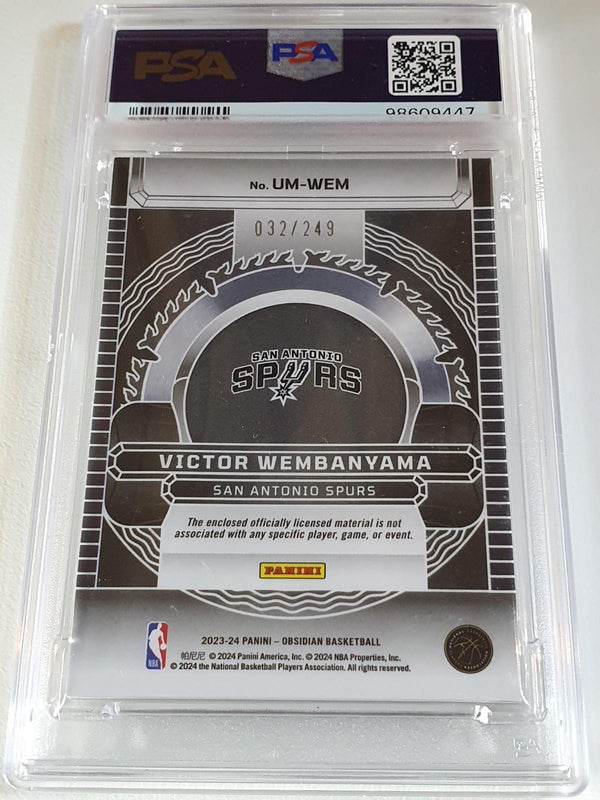 2023 Obsidian Victor Wembanyama Rookie #PATCH /249 Jersey RC - PSA 9 (POP 25)