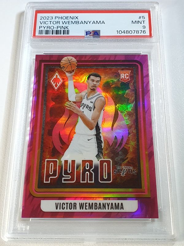 2023 Phoenix Victor Wembanyama Rookie #5 PINK /99 Holo Pyro - PSA 9 (POP 16)