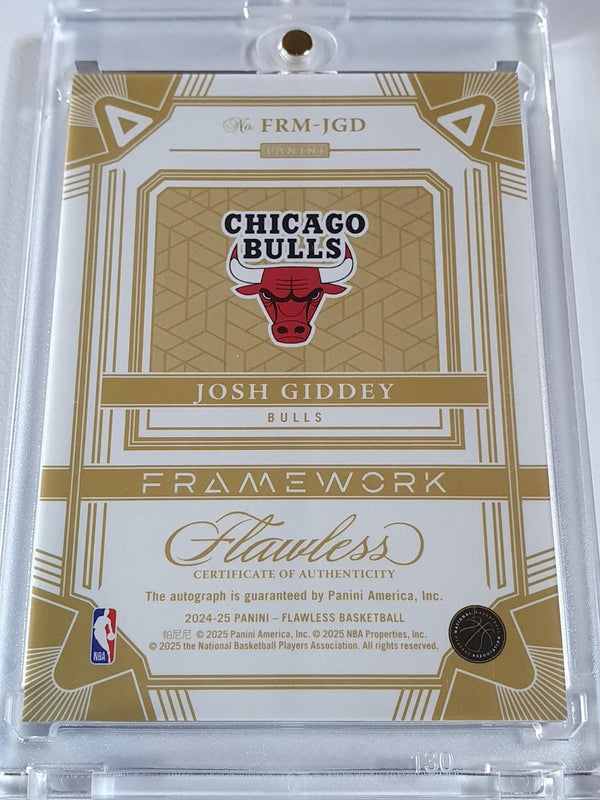 2024 Flawless Josh Giddey AUTO SAPPHIRE /8 Framework (Bulls) - On Card Autograph