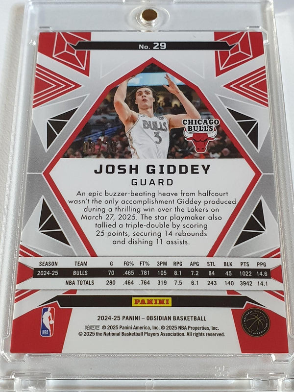 2024 Obsidian Josh Giddey #29 ELECTRIC ETCH MARTIAN FLOOD /16 FOTL (Bulls)