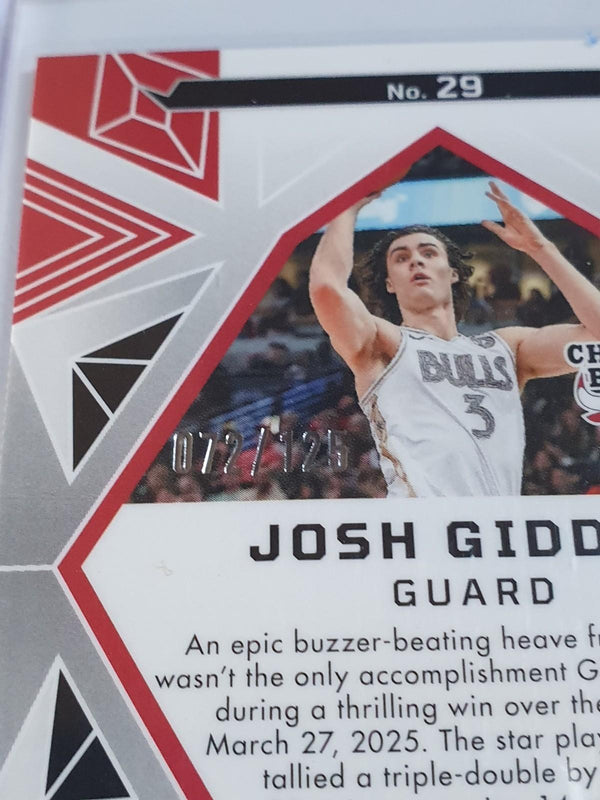 2024 Obsidian Josh Giddey #29 ELECTRIC ETCH ORANGE FLOOD /125 Holo (Bulls)