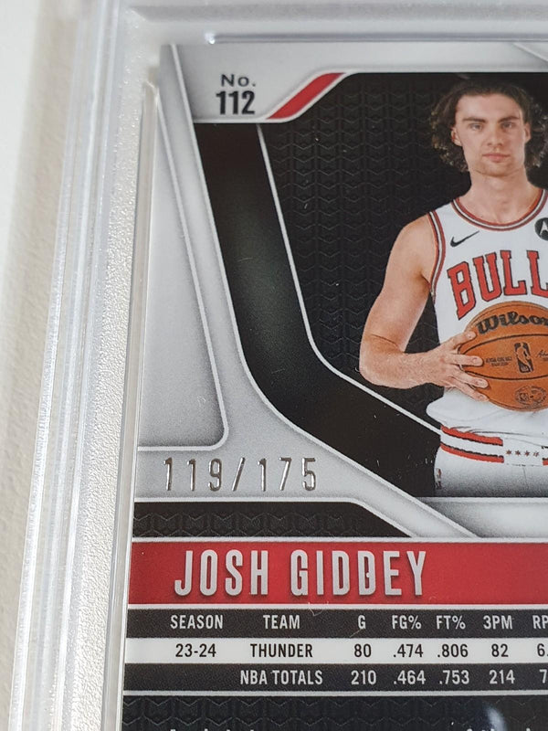 2024 Panini Prizm Josh Giddey #112 WHITE /175 Holo (Bulls) - PSA 9 (POP 1)