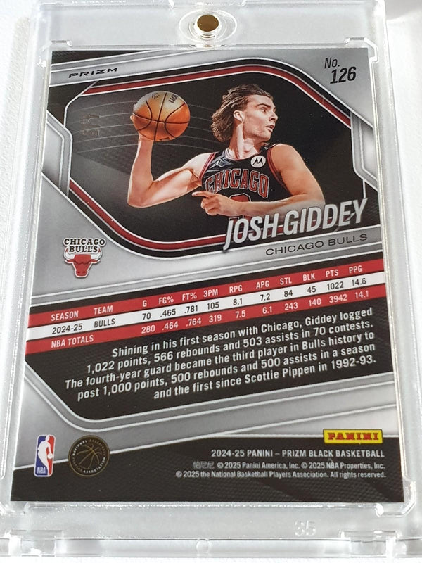 2024 Prizm Black Josh Giddey #126 BLACK GOLD /5 Holo FOTL (Bulls) - Very Rare
