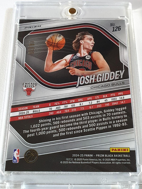 2024 Panini Prizm Black Josh Giddey #126 BLUE SHIMMER /35 Holo FOTL (Bulls)