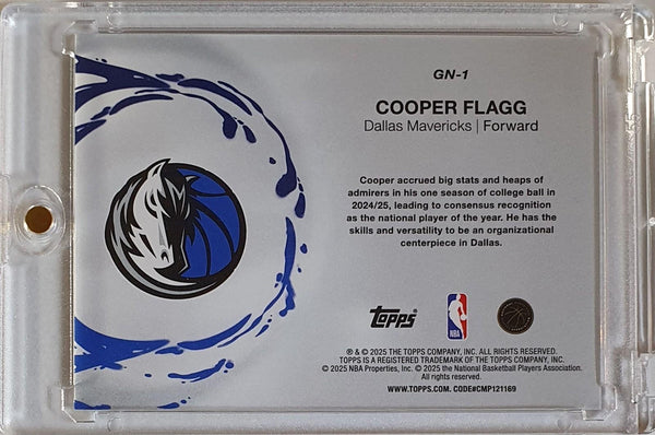 2025 Topps Cooper Flagg Rookie #GN1 GLITTER FOIL Generation Now RC - Rare