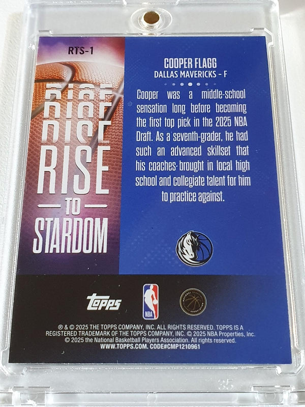 2025 Topps Cooper Flagg Rookie #RTS-1 RAINBOW FOILBOARD Rise to Stardom RC