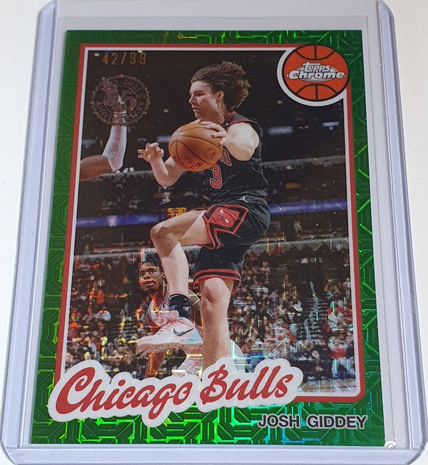 2025 Topps Chrome Josh Giddey GREEN MOJO REFRACTOR /99 Holo (Bulls) - Rare