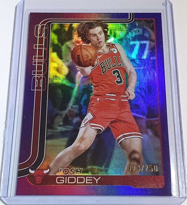 2025 Topps Flagship Josh Giddey #35 PURPLE RAINBOW /250 Holo (Bulls) - Rare