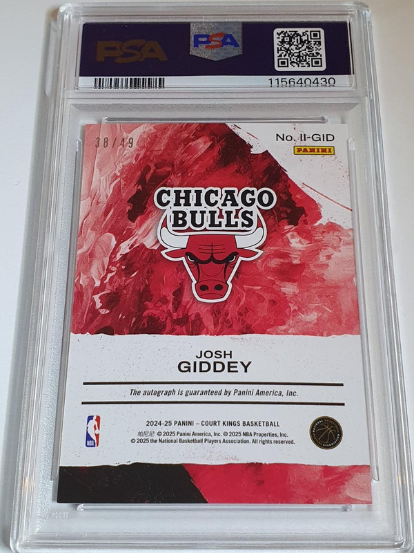 2024 Court Kings Josh Giddey AUTO AMBER /49 Autograph Ink - PSA 9 (POP 2)