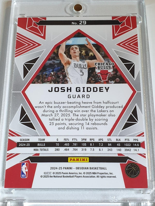 2024 Panini Obsidian Josh Giddey #29 ELECTRIC ETCH JADE FLOOD /25 Holo (Bulls)