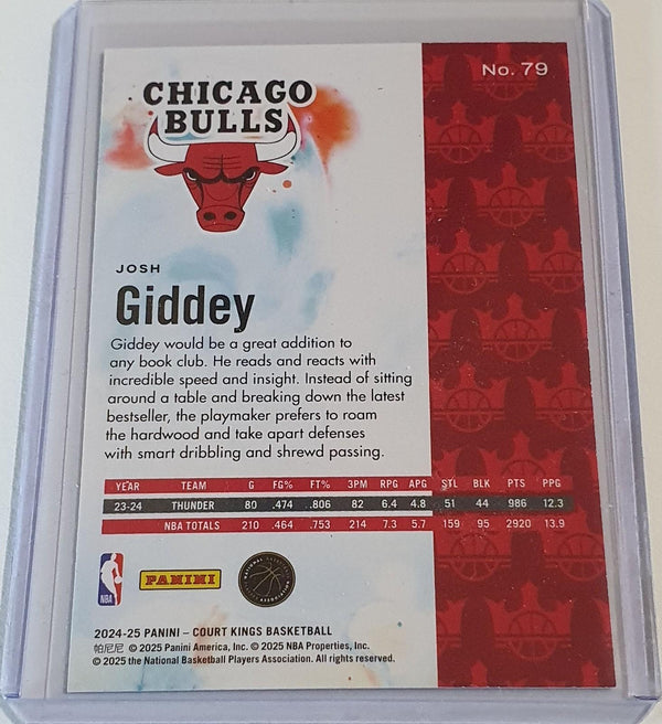 2024 Panini Court Kings Josh Giddey #79 ARTIST PROOF (Bulls) - Ready to Grade