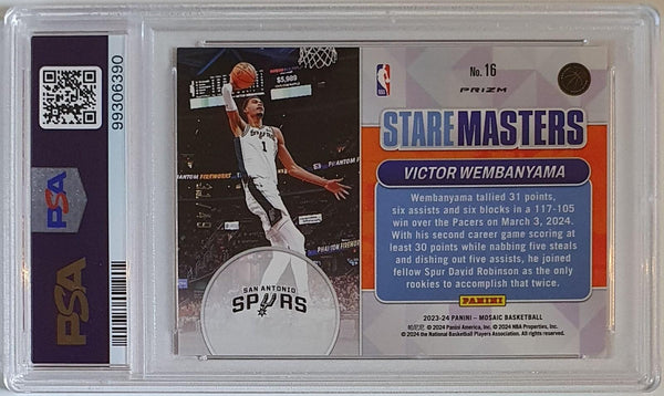 2023 Mosaic Victor Wembanyama Rookie #282 ORANGE /49 Holo - PSA 9 (POP 11)