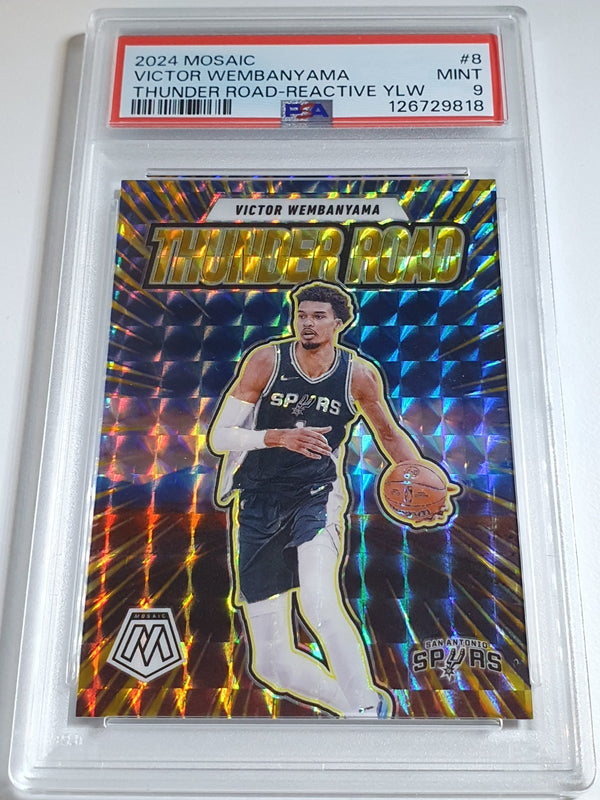2024 Panini Mosaic Victor Wembanyama #8 REACTIVE YELLOW /99 Holo - PSA 9 (POP 1)