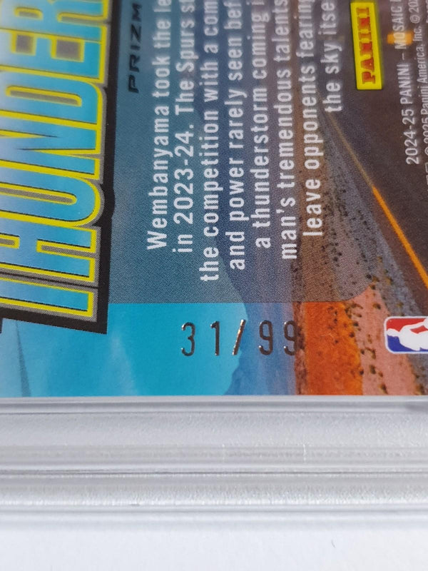 2024 Panini Mosaic Victor Wembanyama #8 REACTIVE YELLOW /99 Holo - PSA 9 (POP 1)