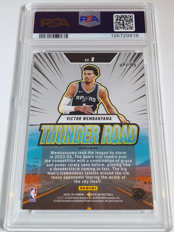 2024 Panini Mosaic Victor Wembanyama #8 REACTIVE YELLOW /99 Holo - PSA 9 (POP 1)