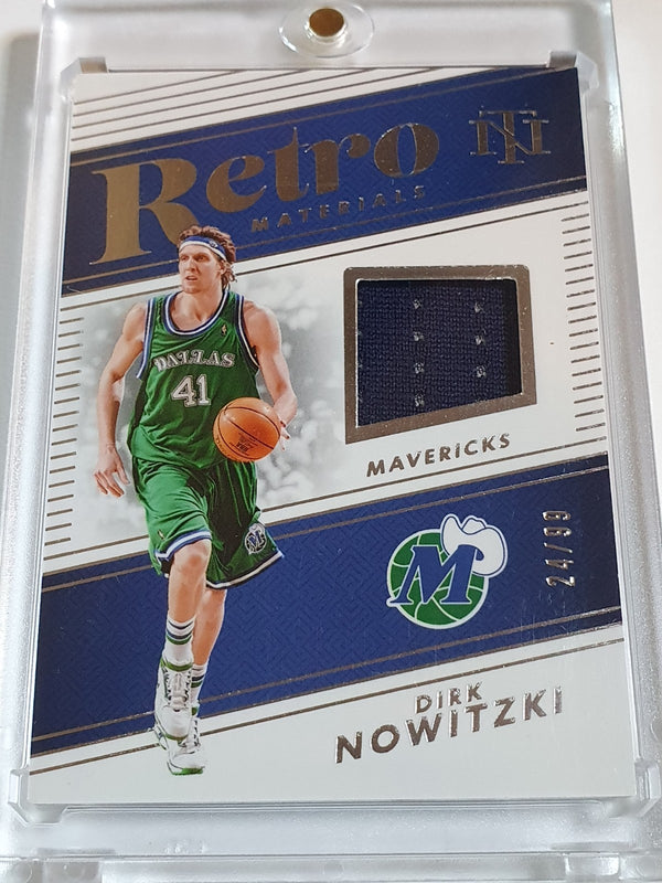2024 Panini National Treasures Dirk Nowitzki #PATCH /99 Game Worn Jersey - Rare