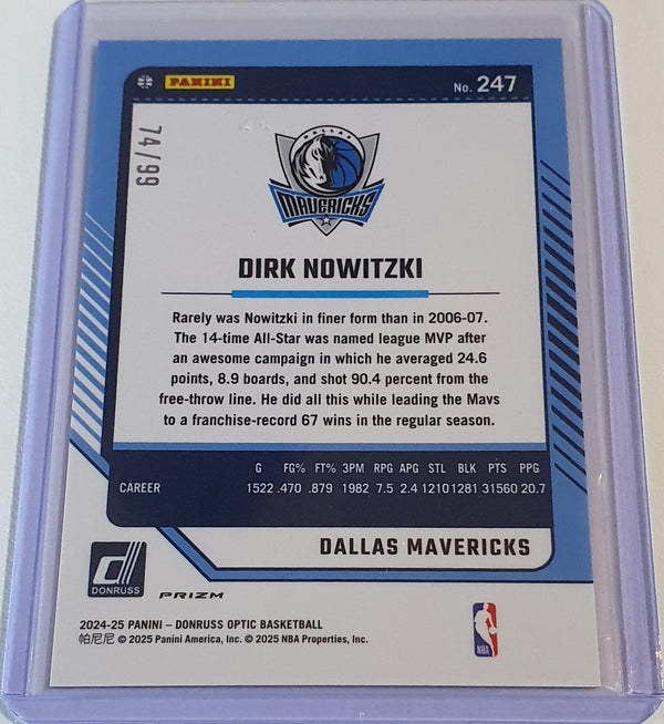 2024 Donruss Optic Dirk Nowitzki #247 RED GOLD SCOPE /99 Holo - Rare