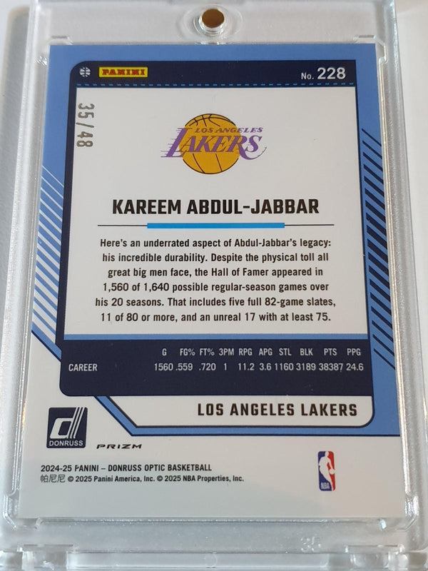 2024 Donruss Optic Kareem Abdul-Jabbar #228 CHOICE WHITE /48 Holo - Rare