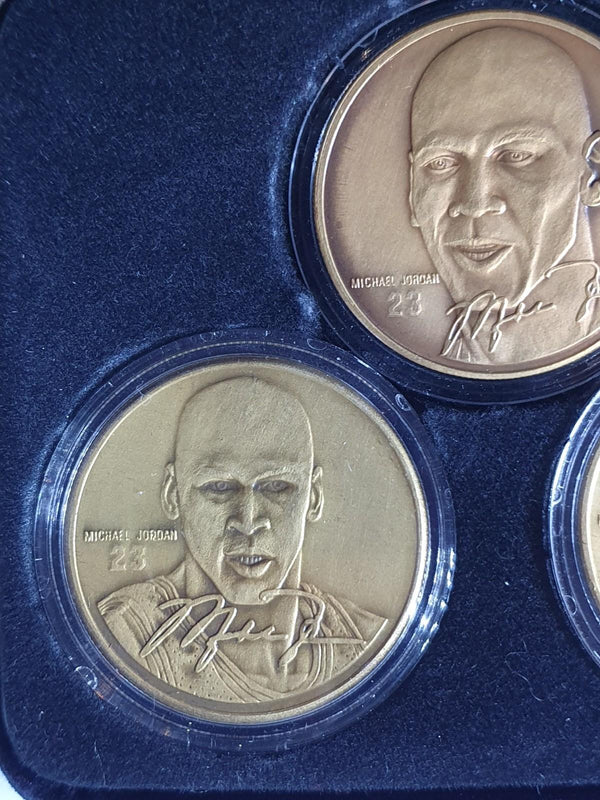 1996 Highland Mint Michael Jordan BRONZE /5000 Upper Deck 3 Coins Set - Rare