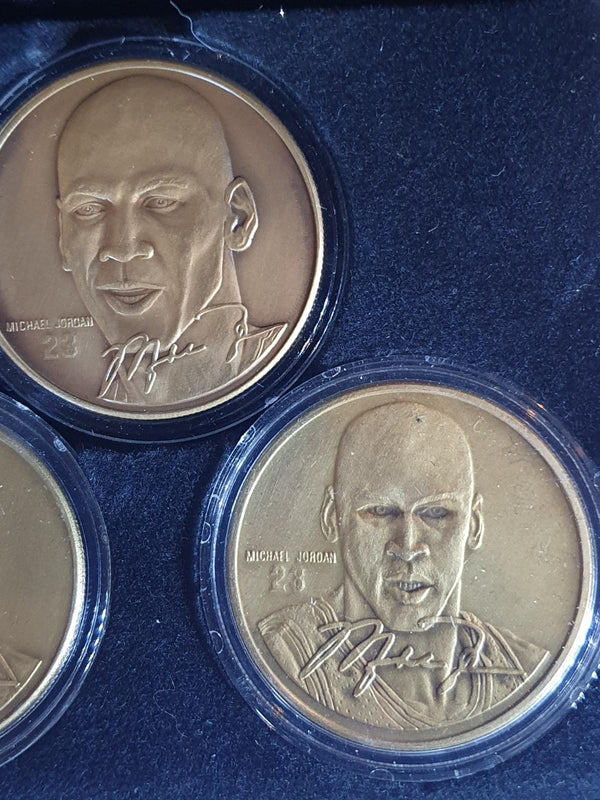 1996 Highland Mint Michael Jordan BRONZE /5000 Upper Deck 3 Coins Set - Rare