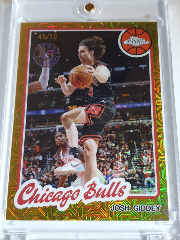 2025 Topps Chrome Josh Giddey #TC-CB GOLD MOJO REFRACTOR /50 Holo (Bulls) - Rare